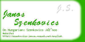 janos szenkovics business card